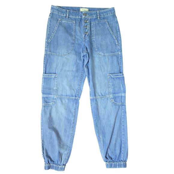 Sundance Denim - Sundance Jolienne Lightweight Denim Jogger Cargo Pants Button Fly Size 2
